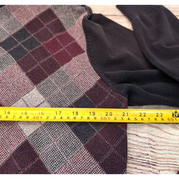 JOE Joseph Abboud Argyle Sweater Mens MEDIUM 1/4 Zip Pullover Long Sleeve Preppy - Picture 5 of 14